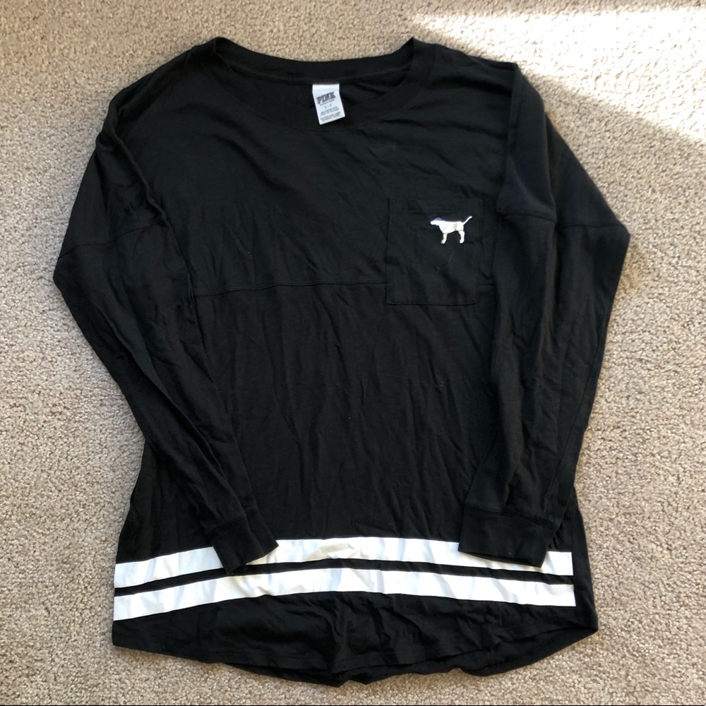oversized PINK black long sleeve t shirt